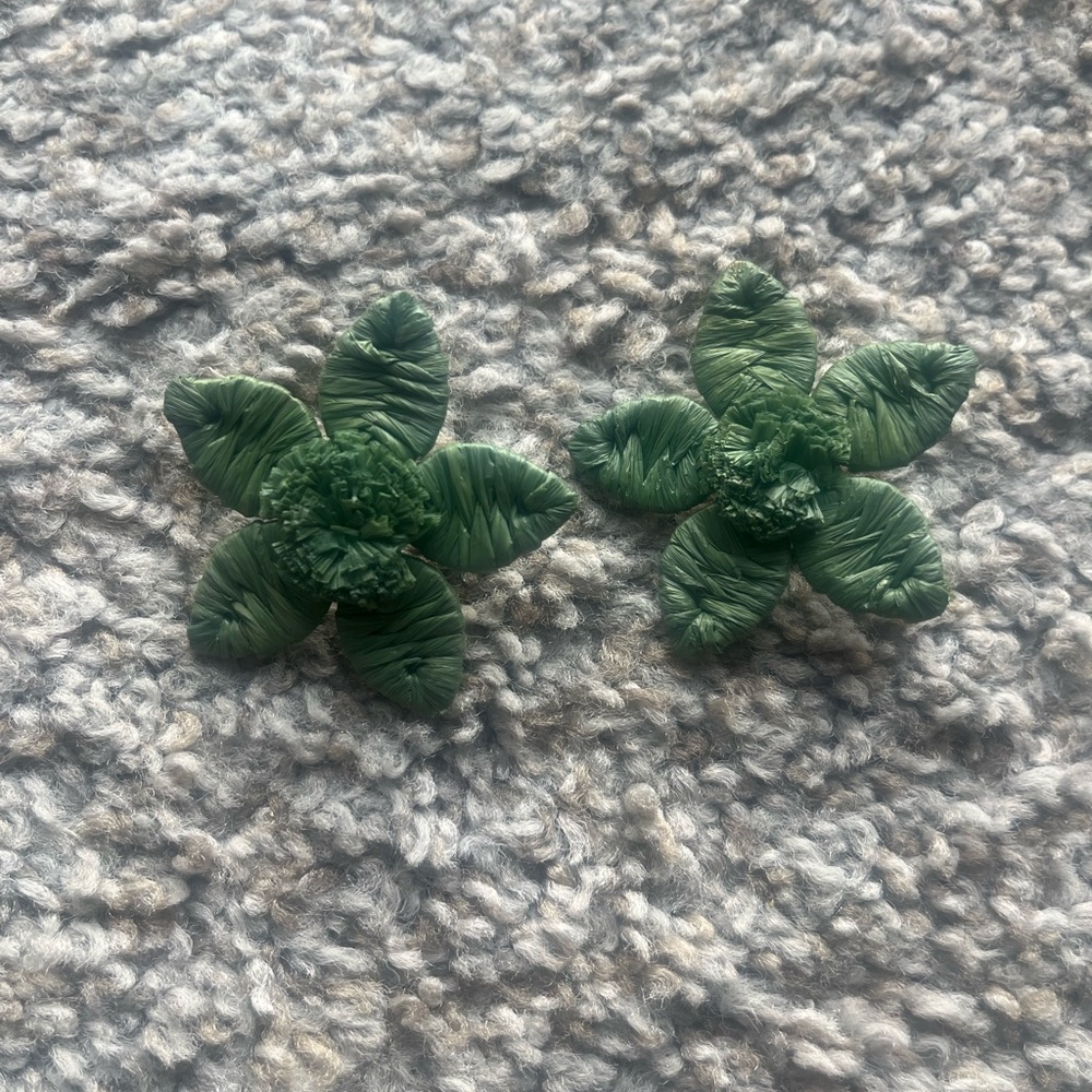 Green Floral Earrings